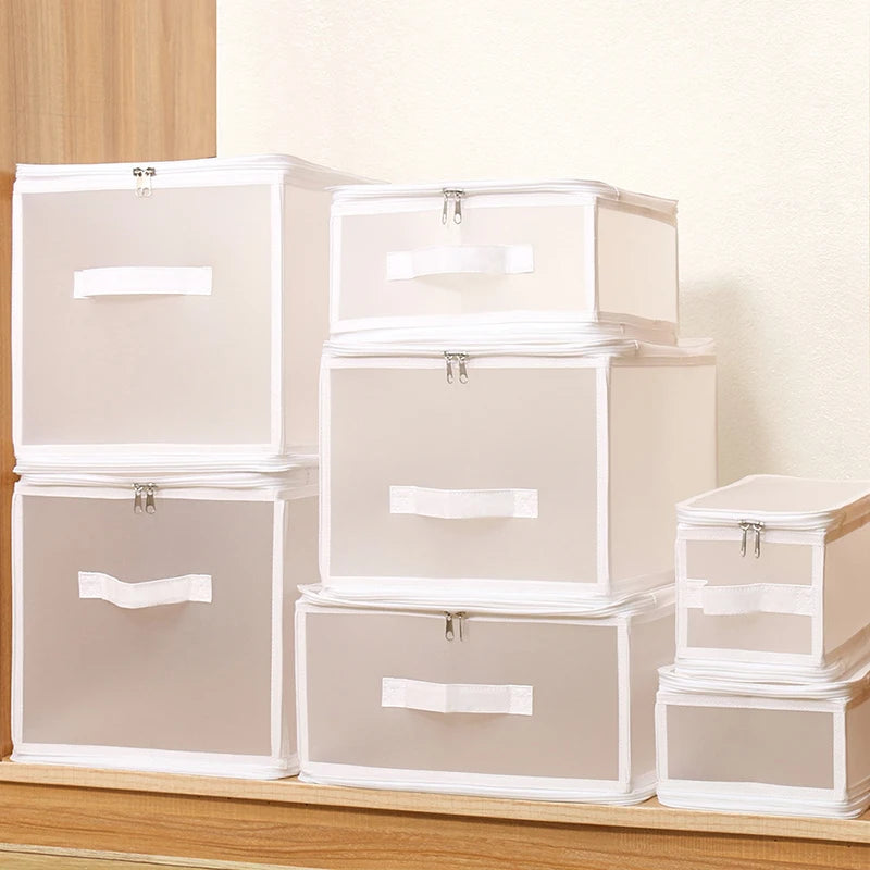 1Pcs Folding Large Capacity Quilt Clothes Storage Boxes Suit Coat Clothing Waterproof Dust-proof Bedroom Organizer Accessories - AMULET RING STORE