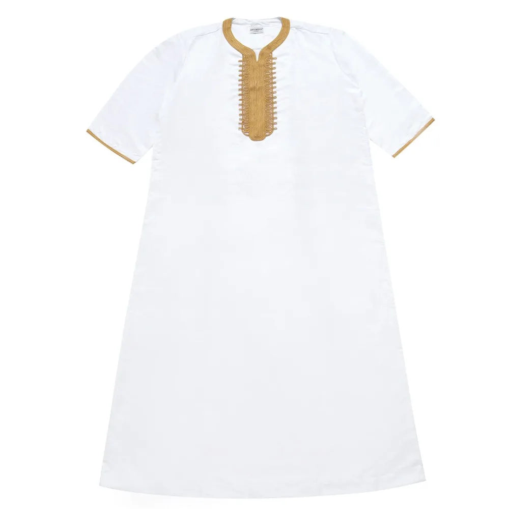 Middle Eastern Style Arrival! Spring-Summer Short-sleeve Embroidered Robe, Large-size Men's Ethnic Clothing for Ultimate Comfort