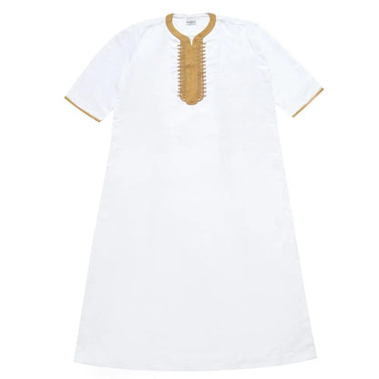 Middle Eastern Style Arrival! Spring-Summer Short-sleeve Embroidered Robe, Large-size Men's Ethnic Clothing for Ultimate Comfort