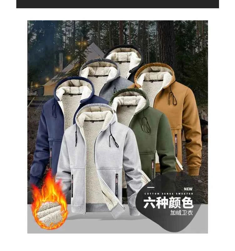 New Autumn and Winter Warm Jacket for Men, Thickened Lamb Wool, High-quality, Comfortable, Casual and Fashionable Jacket for Men