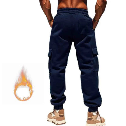 New autumn and winter velvet men's casual overalls multi-pocket pants large size sports casual trousers