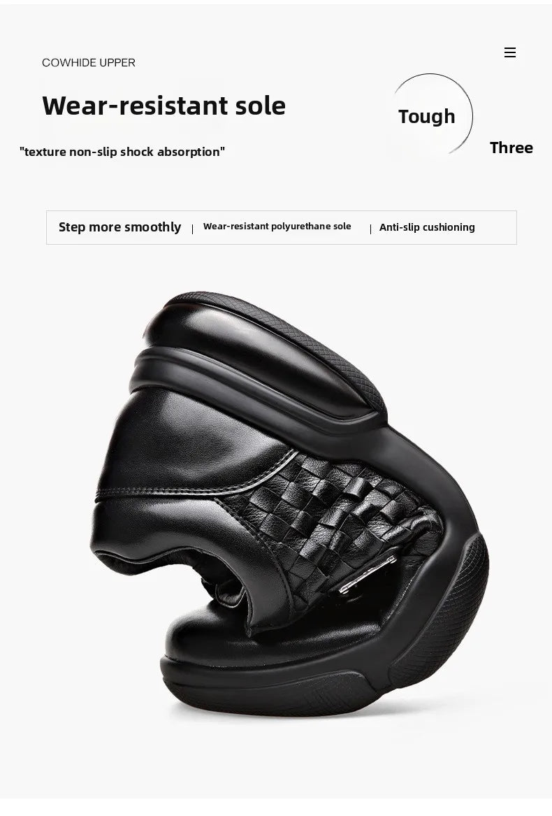 Men's Shoes Original Casual Leather Men Training Wear Resistant Sneakers Outdoor Male Treking Footwear Breathable Lace-up Shoes