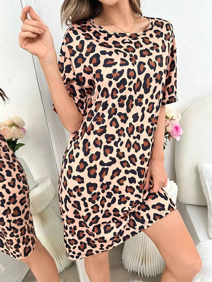 Summer Butterfly Prints Sexy Short Sleep Shirts Women Milk Silk Nightgowns Sleepwear Lingerie S-XL Plus Size Night Dress Women