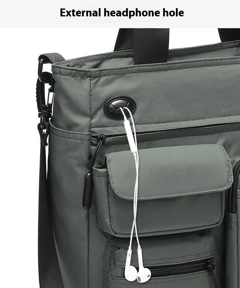 Business Men Shoulder Bag Multilayer Multifunctional Tablet and Document Handbag Diagonal Cross bag Leisure Briefcase