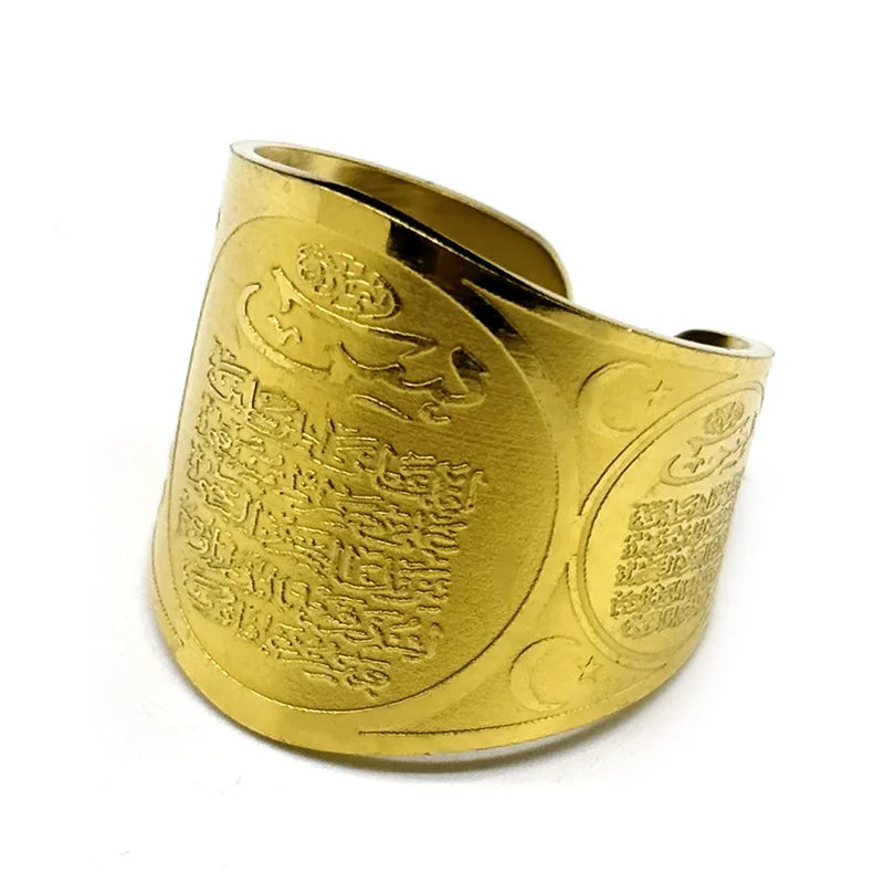 Muslim Quran Allah Adjustable Ring for Women Men