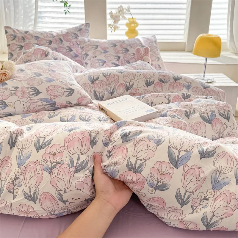 Cute Dog Printed Duvet Covet Set Brown Color Comforter Cover with Pillowcase for Kids Single/Queen/King housse de couette Full - AMULET RING STORE
