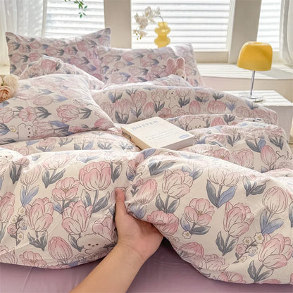 Cute Dog Printed Duvet Covet Set Brown Color Comforter Cover with Pillowcase for Kids Single/Queen/King housse de couette Full - AMULET RING STORE