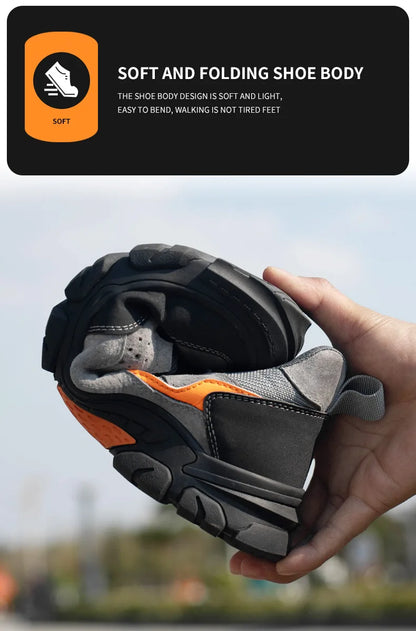 Men Safety Work Shoes Plastic Toe Safety Boots Fashion Lightweight Comfort Working Sneakers Anti-puncture Indestructible Shoes - AMULET RING STORE