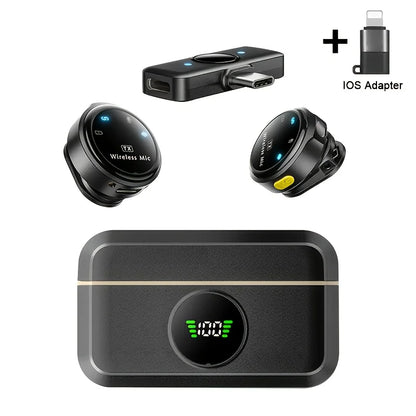 Wireless Lavalier Microphone for Phone iPhone Laptop Devices with Noise-canceling Function to Record Videos During Meetings Mic