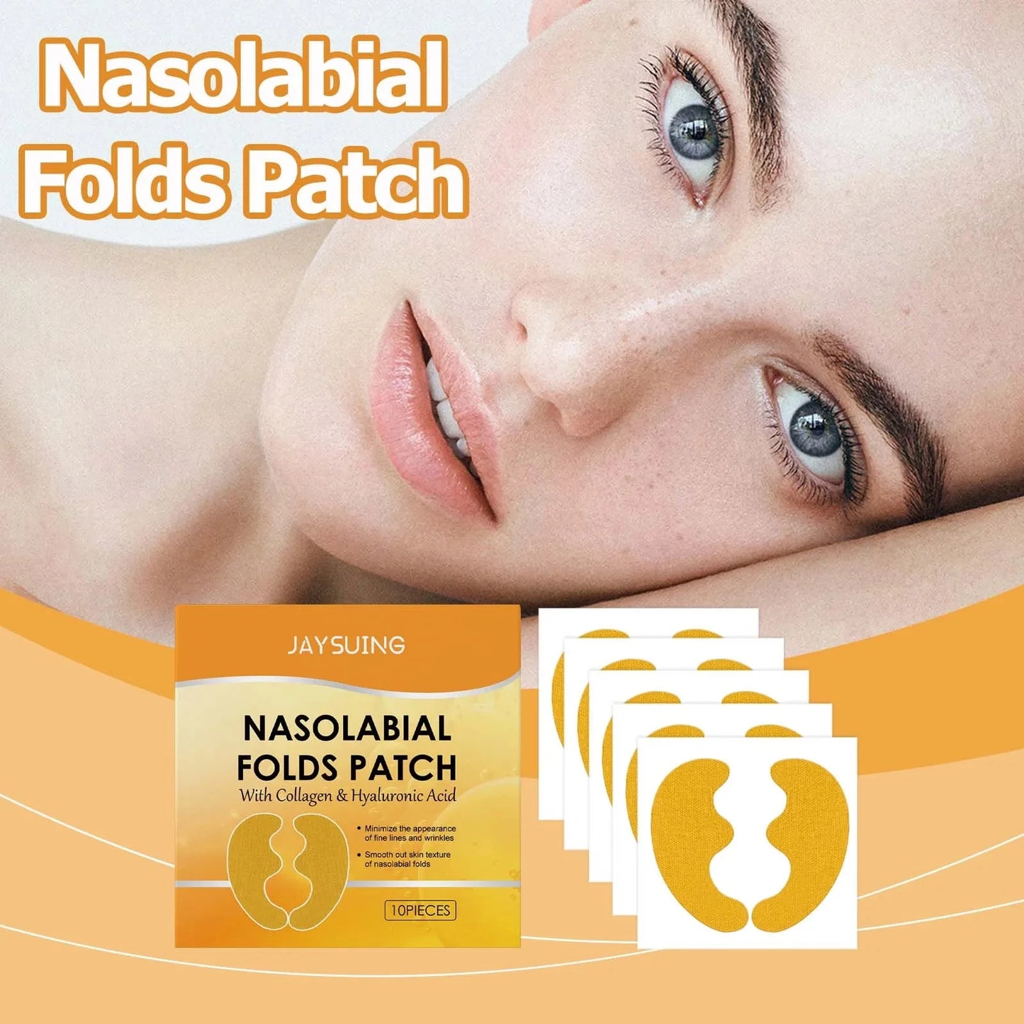 Nasolabial Folds Patch Contain Collagen Hyaluronic Acid Firming Skin Fade Fine Lines Deep Moisturizing Facial Mask Anti Wrinkle