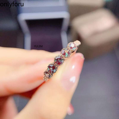 Beautiful 925 Sterling Silver 3mm Color Change Stone Lab Grown Alexandrite Ring Engagement Wedding Ring for Women Gift