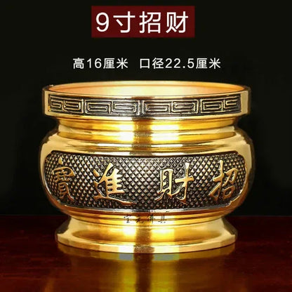 Metal incense burner Buddha tool Backflow fragrance Censer Buddhist Hall pray church tea light burner the god of wealth - AMULET RING STORE