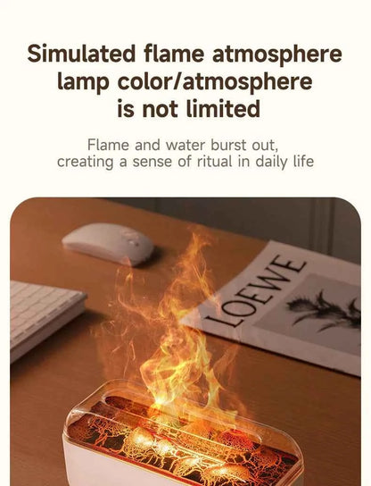 Flame Essential Oil Diffuser with Colorful Night Lights 300ML USB Home Ultrasonic Aromatherapy Fragrant Oil Humidifier Vaporizer