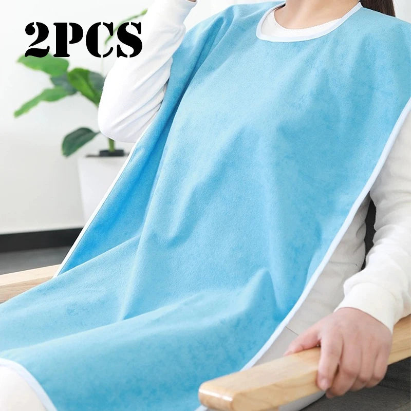 1/2pcs Adjustable Adult Bib Machine Washable for Elderly Adults to Prevent Drooling and Spills Adult Bibs for Eating Nursing Bib - AMULET RING STORE