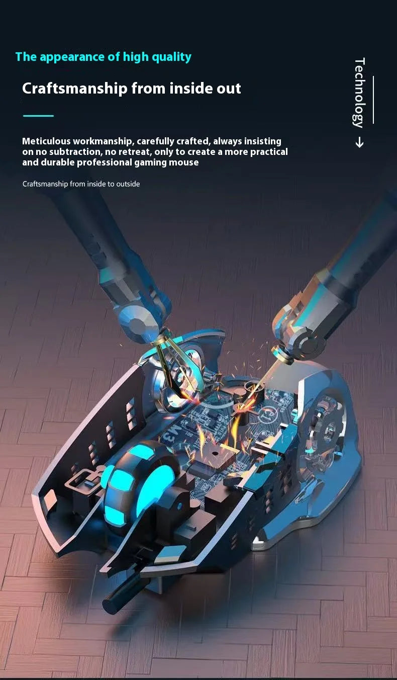 Rechargeable Wireless Mouse Gaming Computer Silent Bluetooth Mouse USB Mechanical E-Sports Backlight PC Gamer Mouse For Computer