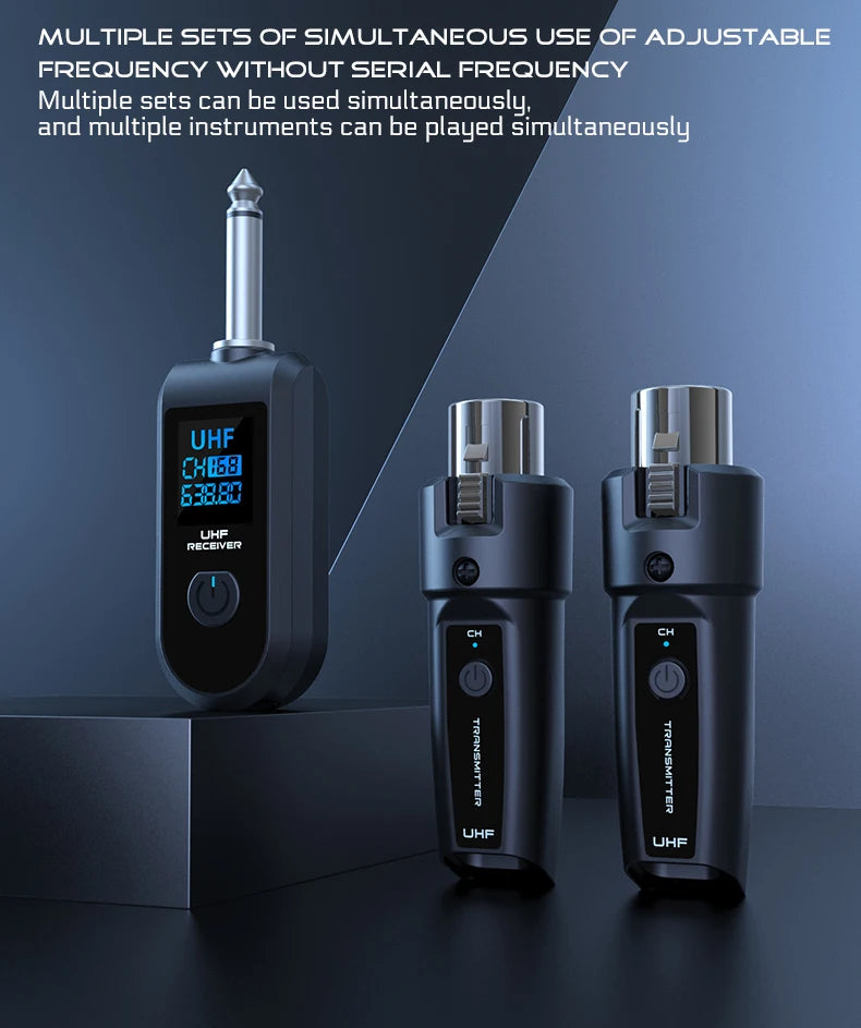Wireless Microphone Converter XLR or 6.5 Transmitter and Receiver Microphone Wireless System for Dynamic Microphone