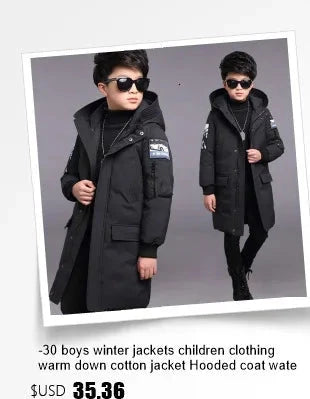 -30 Winter Baby Clothes Thicken Warm Jumpsuits Snowsuits Girl Boy Hooded Jacket Waterproof Rompers Ski Suits Kids Coat Outerwear - AMULET RING STORE