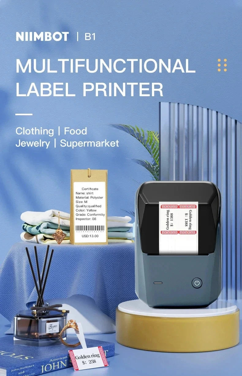 Niimbot B1 Mini Portable Thermal Printer Self-Adhesive Sticker Label Maker Pocket Printer Labeling Machine