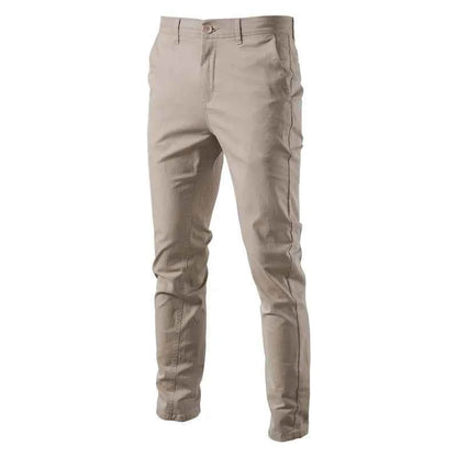 Men's Work Business Pants Cotton Casual Trousers Solid Color Slim Fit Straight Long Pant Spring Autumn Versatile Breathable Pant