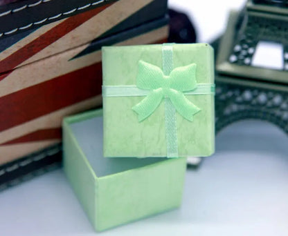 Fashion Ribbon Jewelry Box Multi Colors Ring Earrings Pendant 4x4x3cm Display Packaging Gift - AMULET RING STORE