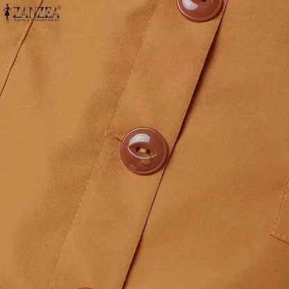 ZANZEA Cargo Skirts Elegant Women Evangelical Faldas  Mujer Office Lady High Waist Saias Summer 2024 Casual Buttons Up Jupes