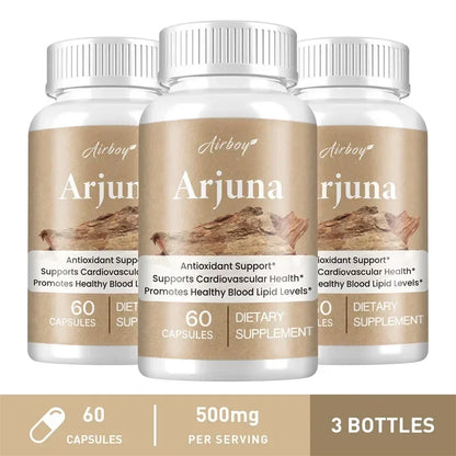 Arjuna Capsules - Supports Heart, Cardiovascular Health, Promotes Cellular Energy Production, Antioxidant, Non-GMO, Vegan - AMULET RING STORE
