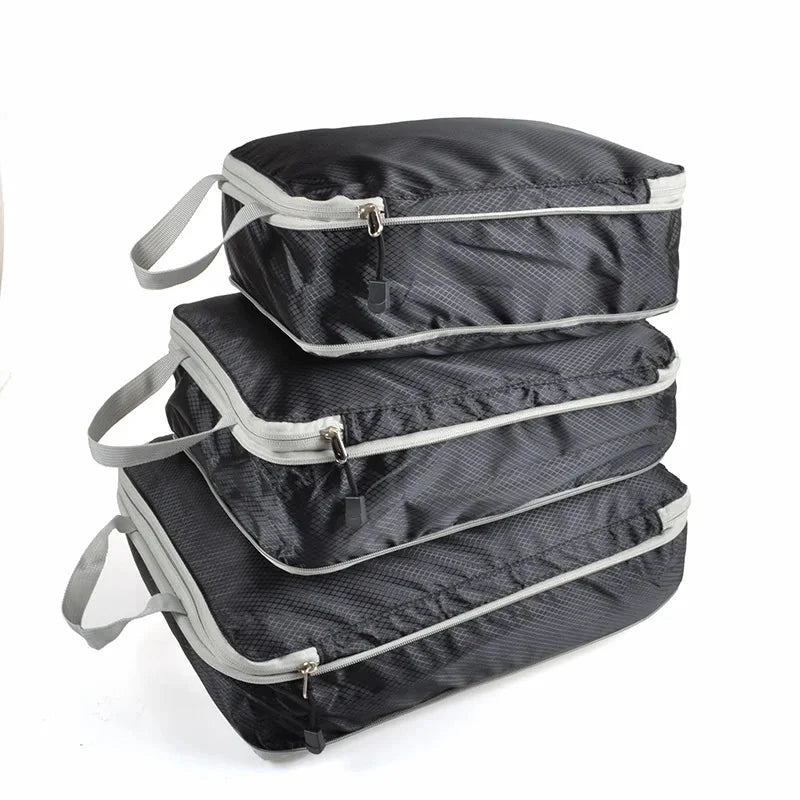 Travel Compression Packing Cubes Suitcase Luggage Organizer Set Zipper Foldable Storage Bag for Clothes Shoes Travel Accessories - AMULET RING STORE
