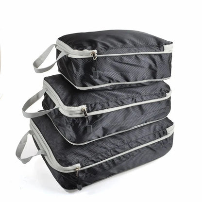 Travel Compression Packing Cubes Suitcase Luggage Organizer Set Zipper Foldable Storage Bag for Clothes Shoes Travel Accessories - AMULET RING STORE