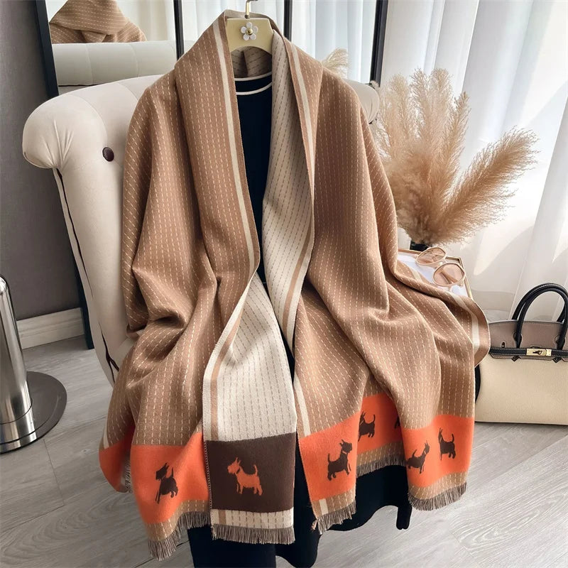 Cashmere Scarf for Women Thick Warm Winter Blanket Brand Female Luxury Quality Shawl Wrap Bufanda 2024 Poncho Echarpe Pashmina