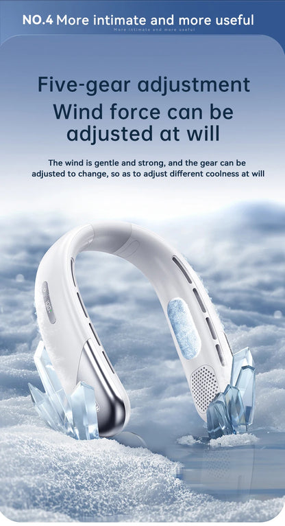 Portable Neck Fan 10000mAh Mini Bladeless Silent Neckband Fan USB Rechargeable 3 Speeds Mute Wireless Electric Neck Cooler Fans