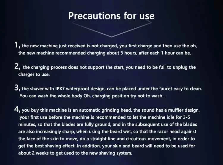 PHILIPS S1113 Electric Shaver USB Charge Stainless Steel PowerCut Blade Razor Triple Floating Head Men Fast Shave Beard Trimmer