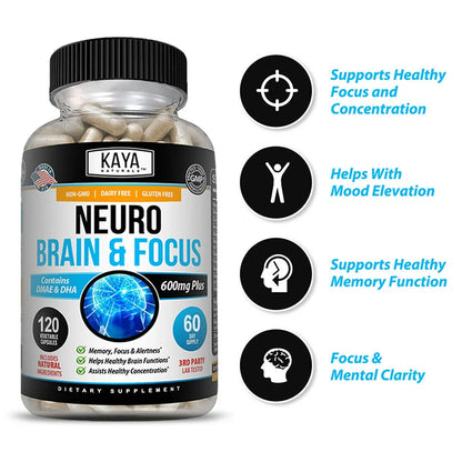 Neuro Brain & Focus Supplement - Healthy Memory Function, Clarity Nootropics Supplement - for Mental Focus, Cognitive Function - AMULET RING STORE