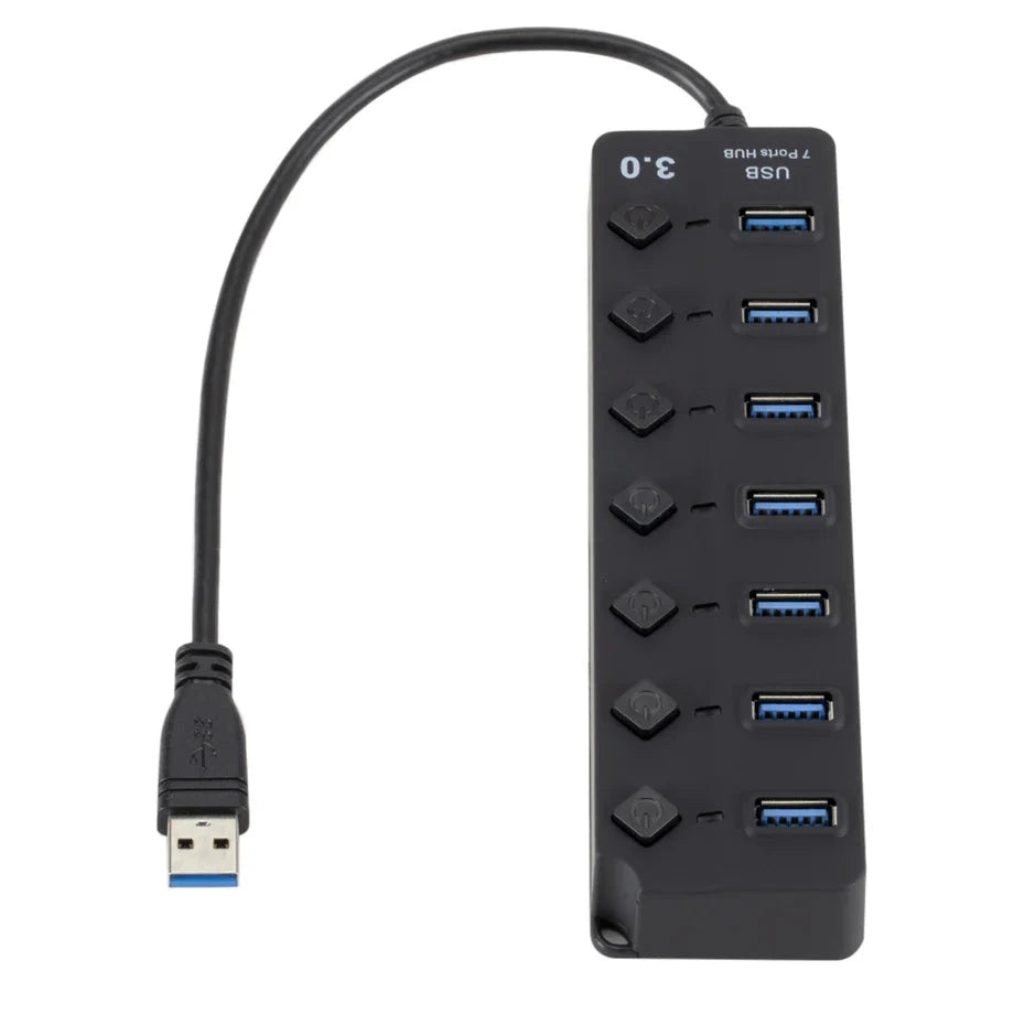 USB 3.0 Power Adapter 4/7 Port 5Gbps Multi USB Splitter Hub 2.0 USB Multiple Expander Switch 10CM Cable Hub Docking Stations