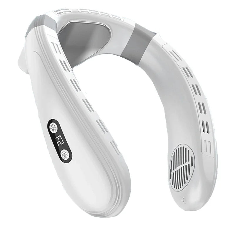 2024 New Neck Air Conditioner Portable Neck Fan Rechargeable Semiconductor Cooling Bladeless Fan Wearable Cooler multi purpose