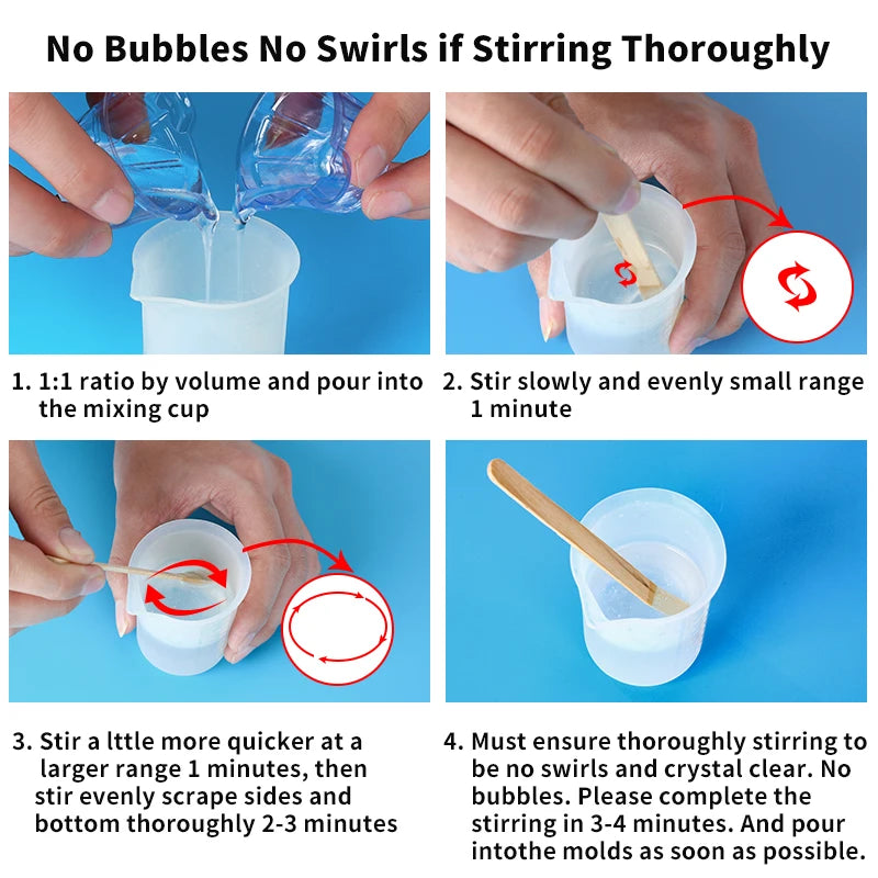 1:1 Crystal Clear Epoxy Resin Kit High Gloss & Bubbles Free Art Resin Supplies for Coating and Casting Craft DIY Jewelry Making - AMULET RING STORE