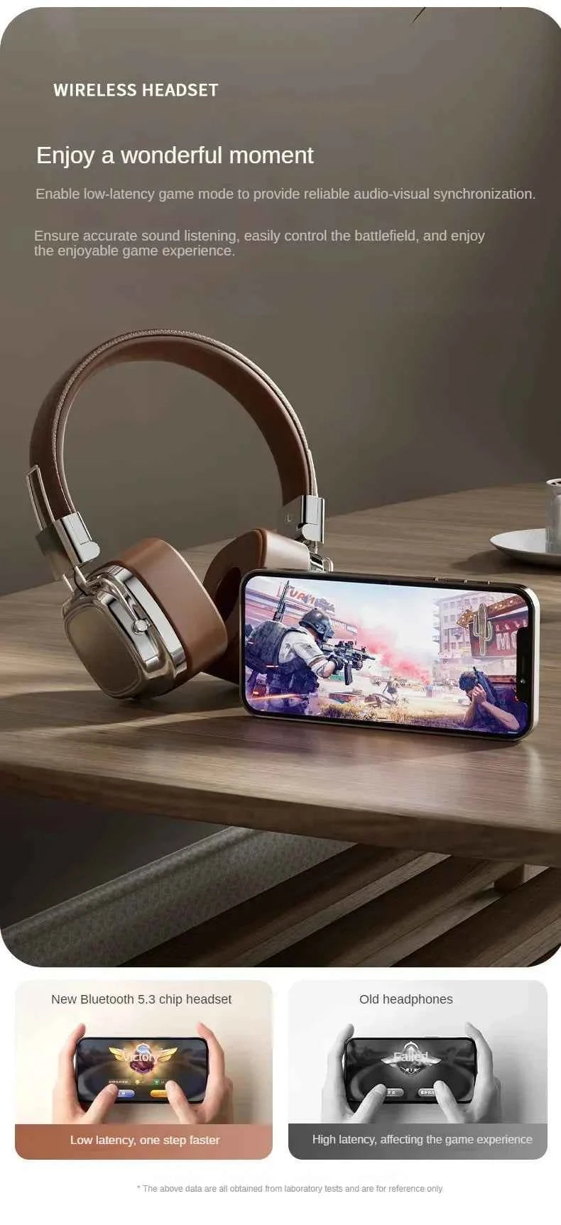 2025 New Retro On Ear Headphones Wireless Bluetooth Headsets DJ Stereo Sounds Bluetooth 5.3 Foldable Headset Gamer Choice