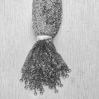 2mm 1.5mm stainless steel Chain Necklaces 45 50 60cm with Lobster Clasp for pendants Jewelry Accessories making Wholesale 100pcs - AMULET RING STORE