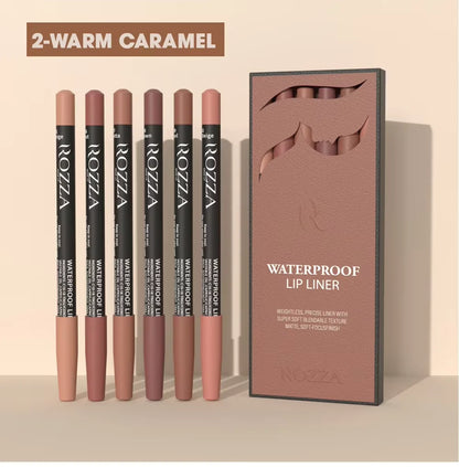 Rozza Waterproof Lip Liner Pencil Set, Weightless Precise Liner with Super Soft Blendable Texture Matte Soft - AMULET RING STORE
