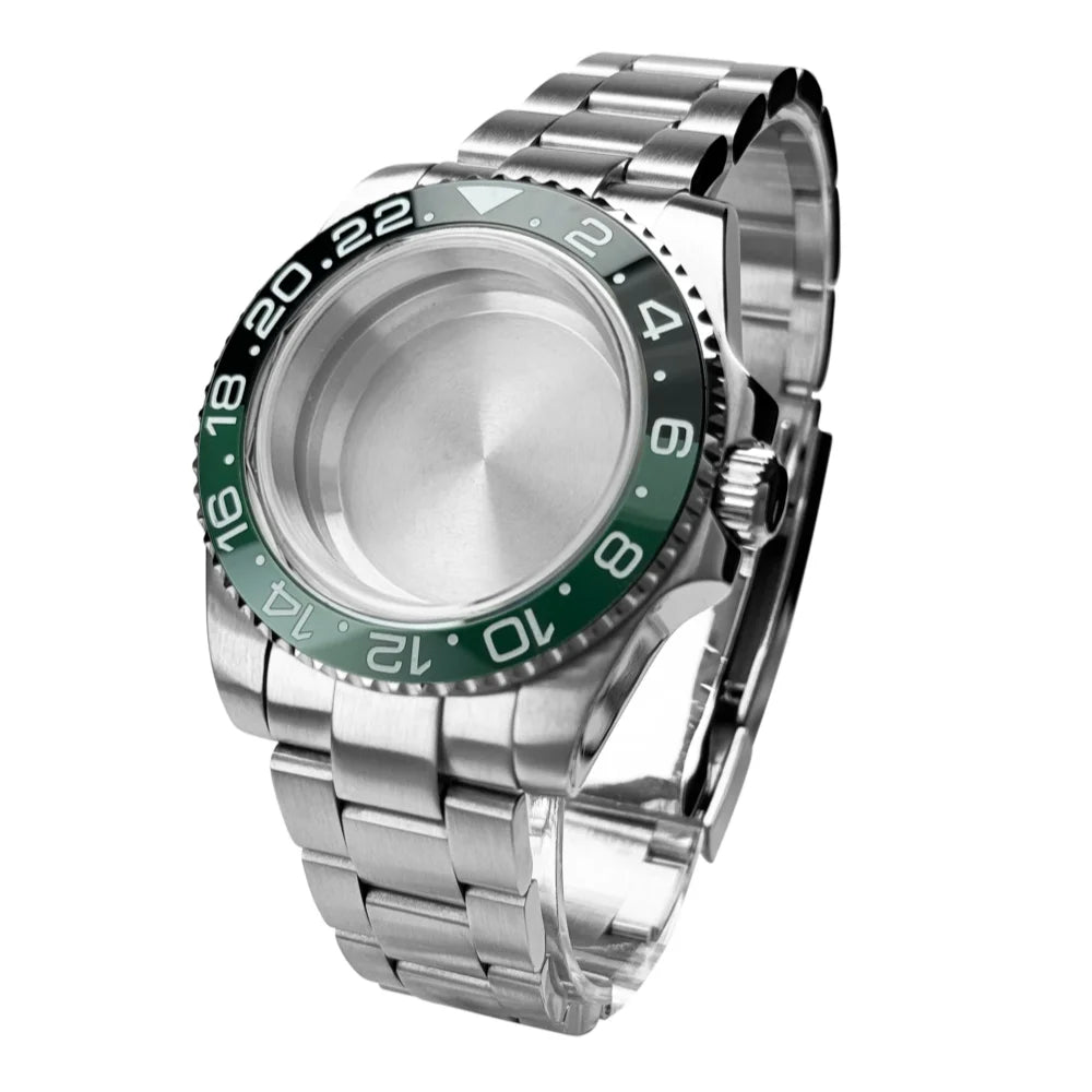 40mm 200m Waterproof NH34 NH35 NH36 Watch Case Accessories for Oyster Band SUB Watch Maker 120clicks BGW9 blue lume Bezel - AMULET RING STORE