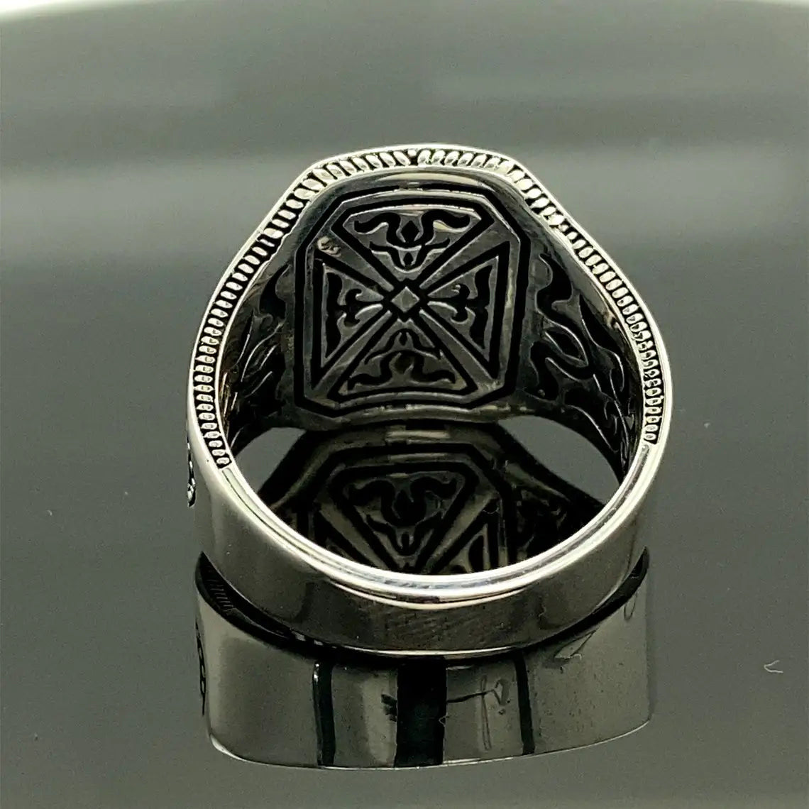 Genuine 925 Sterling Silver Turkish Ring for Men Islamic