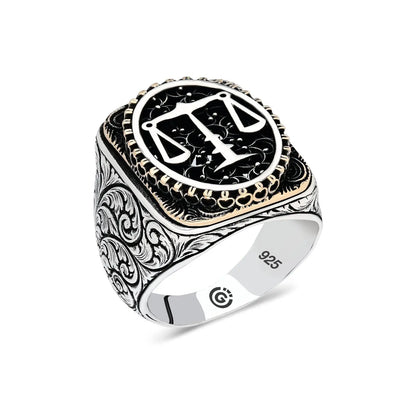 Elegant Design 925Sterling Silver Seal Of Solomon Aleph Double Eagle And Sword Men's Ring