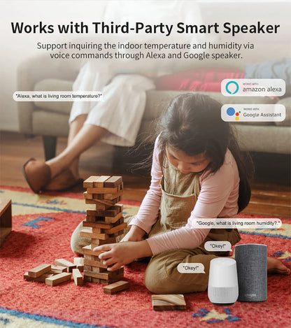 Tuya Zigbee/WiFi Temperature And Humidity Sensor Indoor Smart Home Smart Life Work With Alexa Google Assistant voice control - AMULET RING STORE