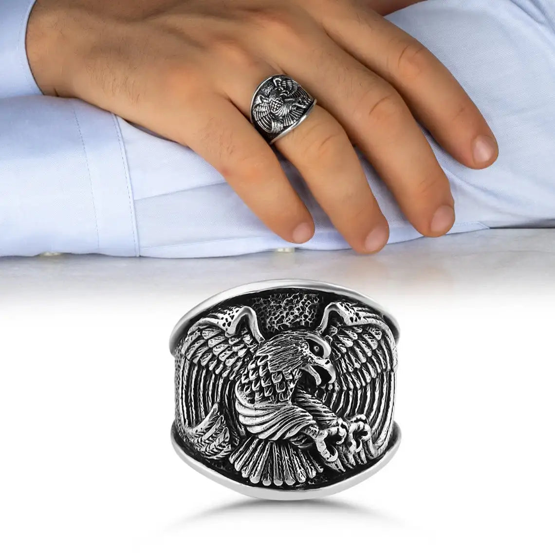 Creative Unique Flying Eagle Opening Adjustable Rings