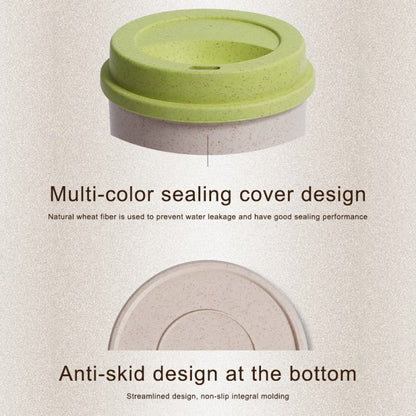 350/450/550ml Wheat Straw Coffee Cup Portable High Temperature Resistant Water Cup With Lid Reusable Eco-Friendly Travel Mug - AMULET RING STORE