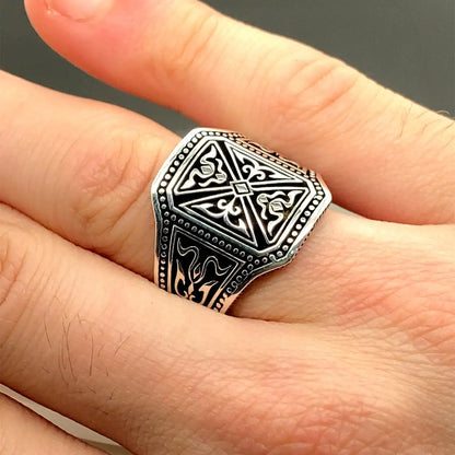 Genuine 925 Sterling Silver Turkish Ring for Men Islamic