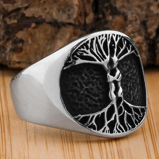 Elegant Design 925 Sterling Silver Tree Of Life Men's Ring Business Jewelery Access Gift For Him AMULET RING STORE