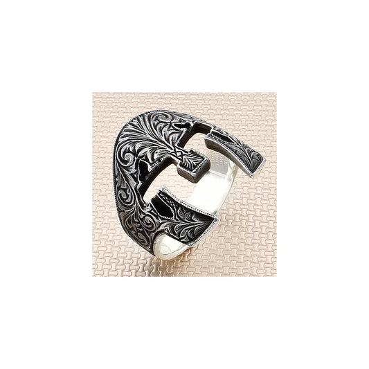 925 Sterling Silver Elegant Morion Motif Model Without Stone Men's Ring Exclusive Chic Accessory for Men Special Ring