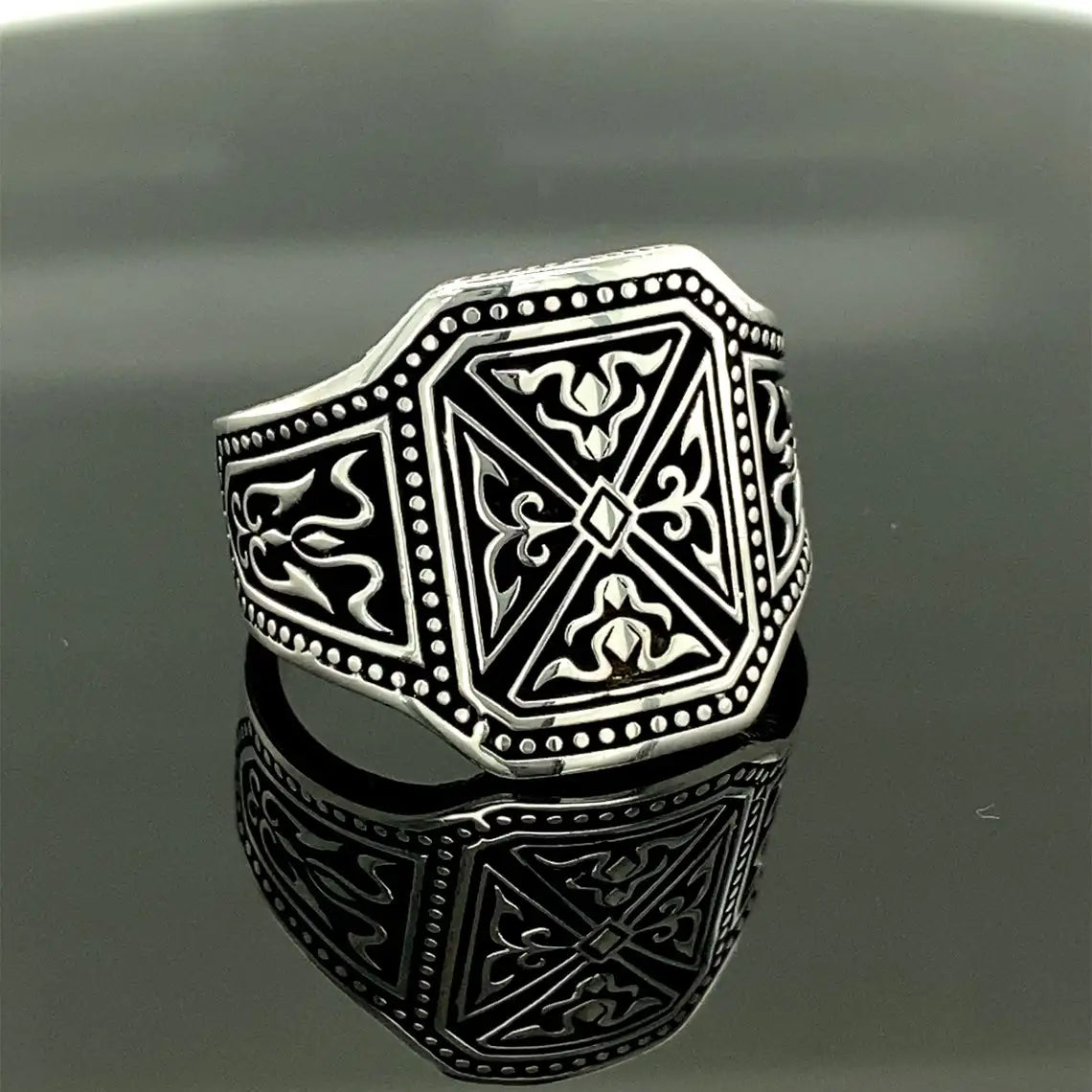 Genuine 925 Sterling Silver Turkish Ring for Men Islamic