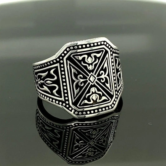 Genuine 925 Sterling Silver Turkish Ring for Men Islamic AMULET RING STORE