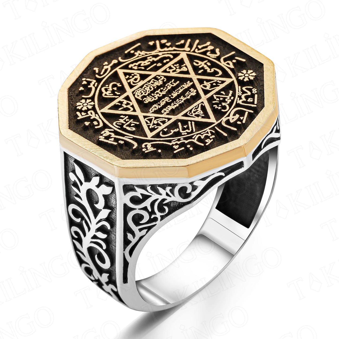 925 Sterling Silver Unisex Ring Featuring the Seal of the Prophet Solomon